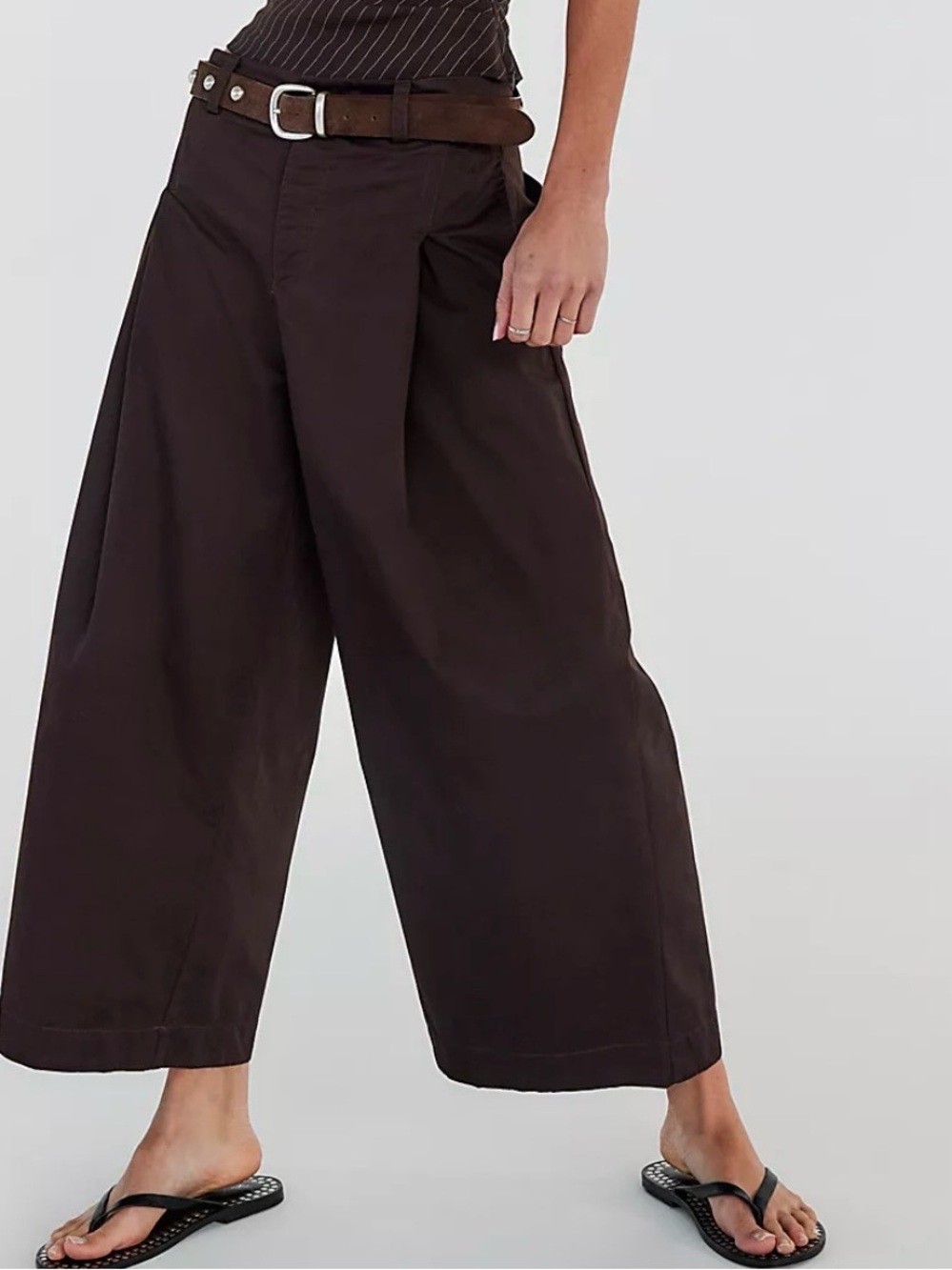 Free People Silverlake Wide-Leg Chino Trousers